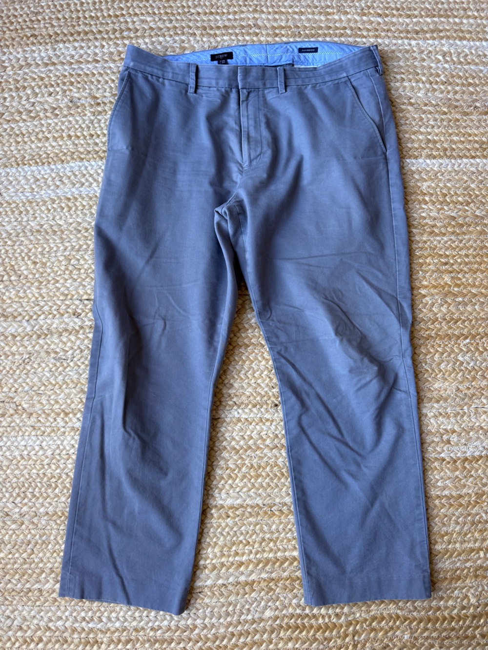 J Crew Slim Bedford Slate Grey Flat Front Chino Pant 36x30 EUC